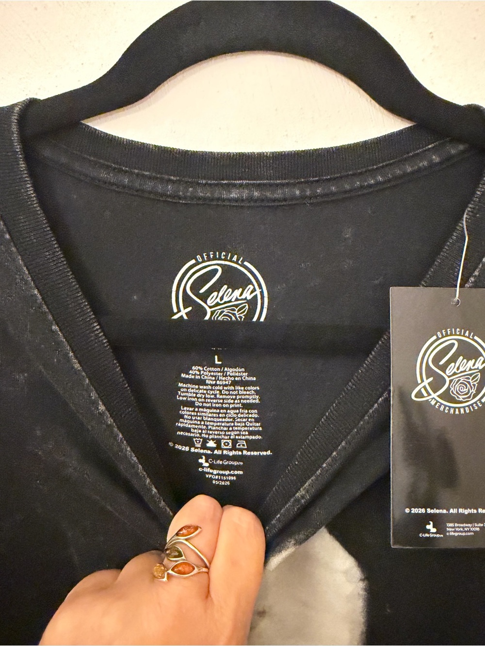 Selena Black Graphic Short Sleeve Tee - Women's Fan Shirt - Picture 3 of 3